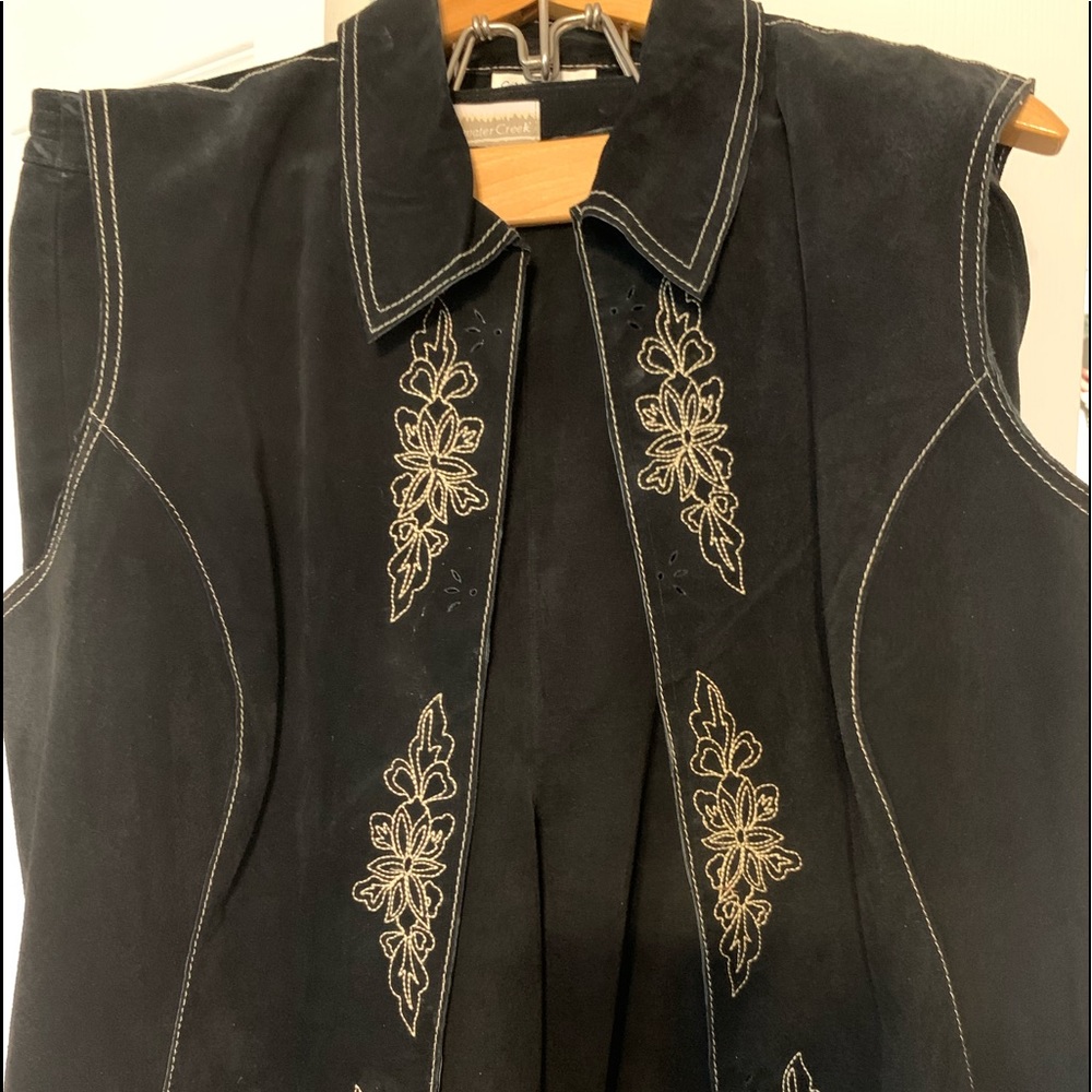 Cold water Creek suede vest and pant suit